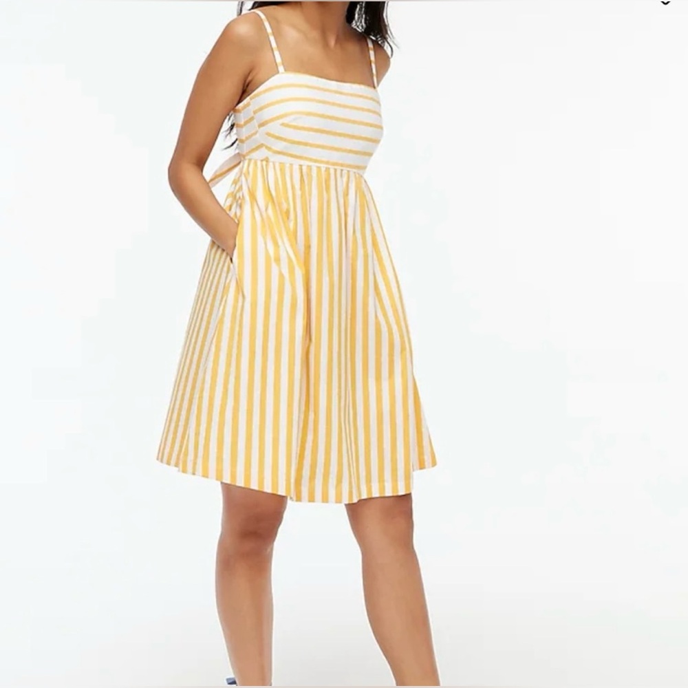 J.CREW Orange and White Striped Sundress
